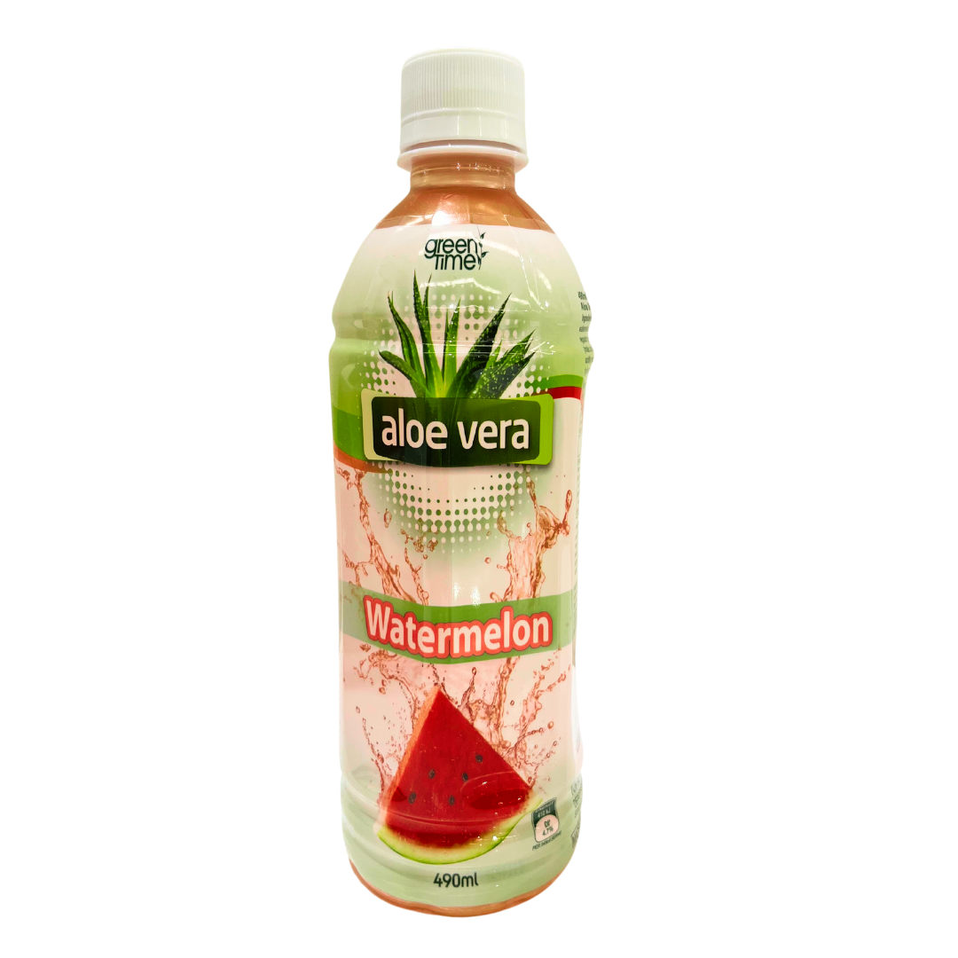aloe vera watermelon drink GREEN TIME Aloe Vera Drink Watermelon 490ml x 24 – JFC Online Melbourne