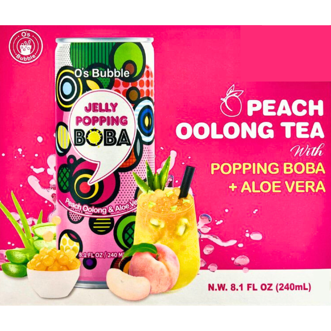 O'S BUBBLE Peach Oolong Tea Can 240ml