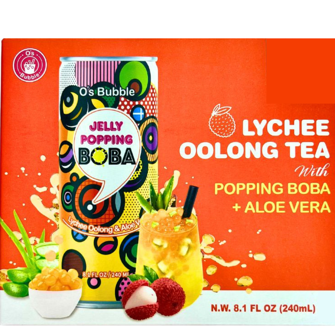 O'S BUBBLE Lychee Oolong Tea Can 240ml