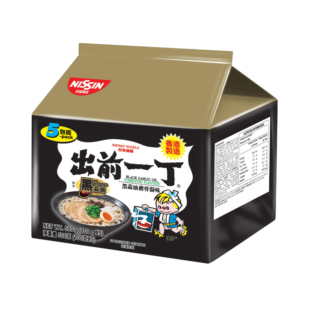NISSIN Demae Ramen Black Garlic Oil Tonkotsu Flavour 5pkt 500g