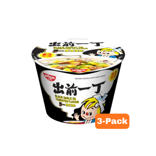 NISSIN Black Garlic Oil Tonkotsu Flavour Bowl 106g x 3pc
