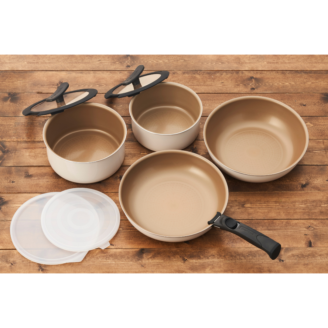 EVERCOOK Non Stick Frying Pan 9pc Set with Removable Handle