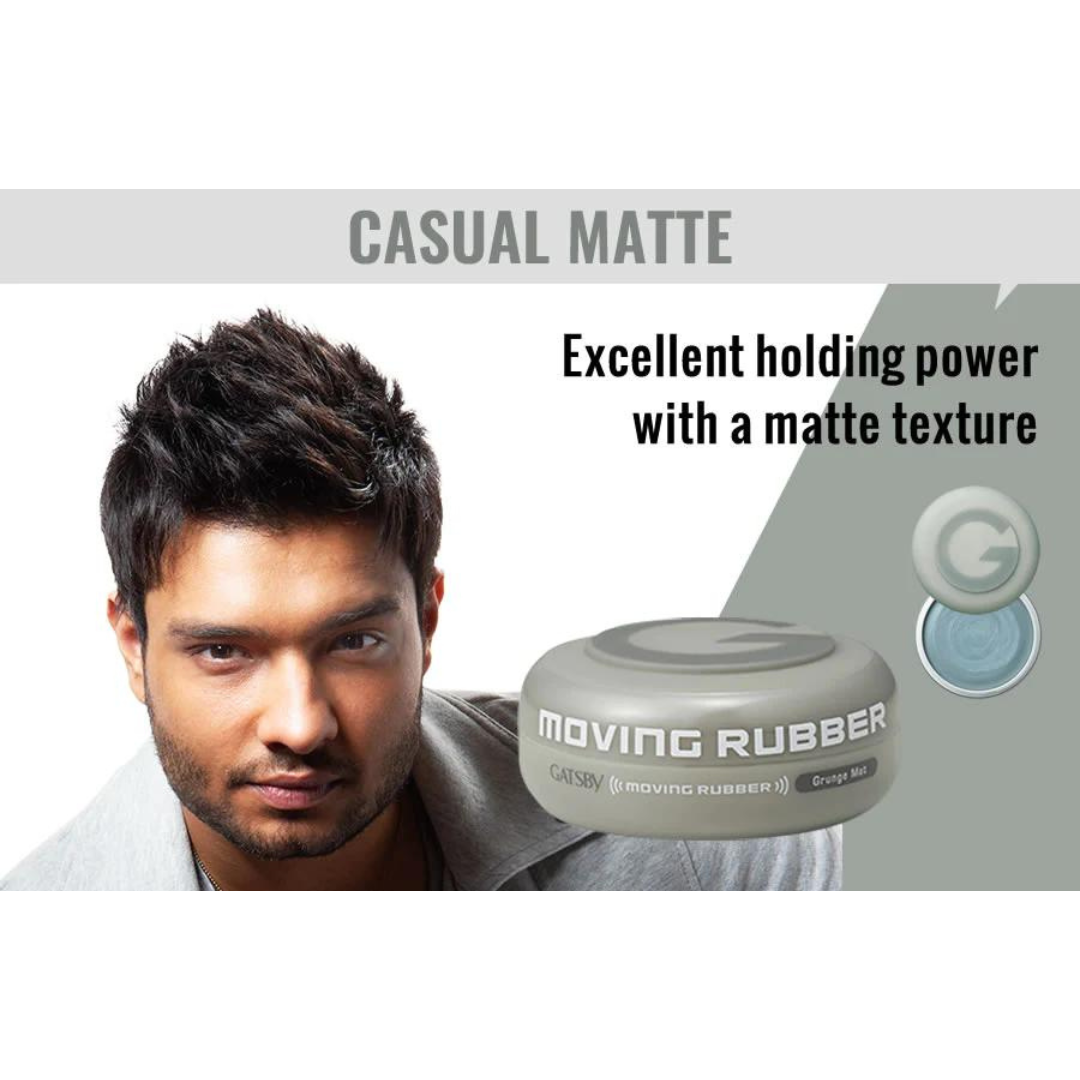 GATSBY Men's Hair Wax Moving Rubber Grunge Mat 80g
