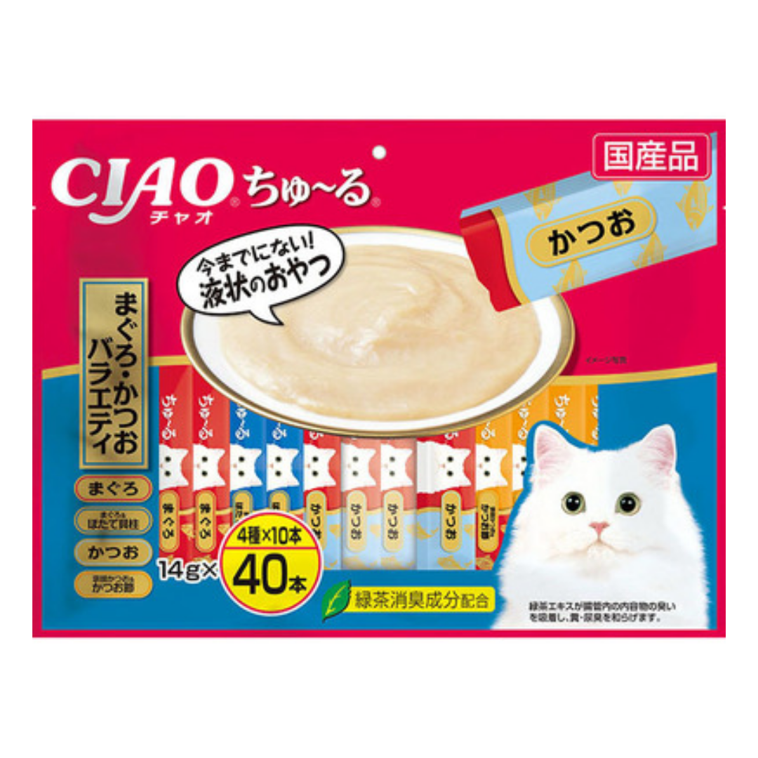 CIAO Chu-ru Variety Tuna and Bonito Variety 40pc 560g (pet food)